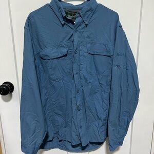 Woolrich Blue Lightweight Shirt Jacket men’s fishing hiking netted large